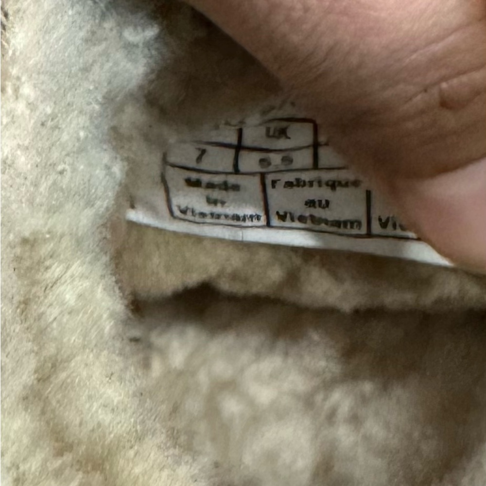 UGG Taupe Suede Shearling-Lined Clog Mules - Picture 3 of 15